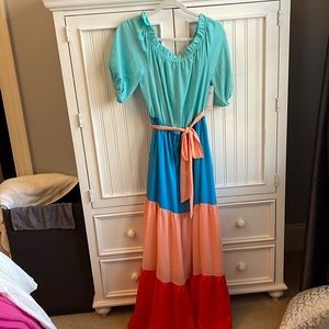 Red Dress Boutique Multi Colored Tiered Dress